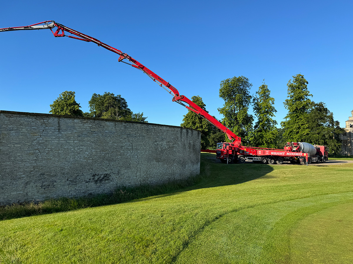 Foundation works concrete pour