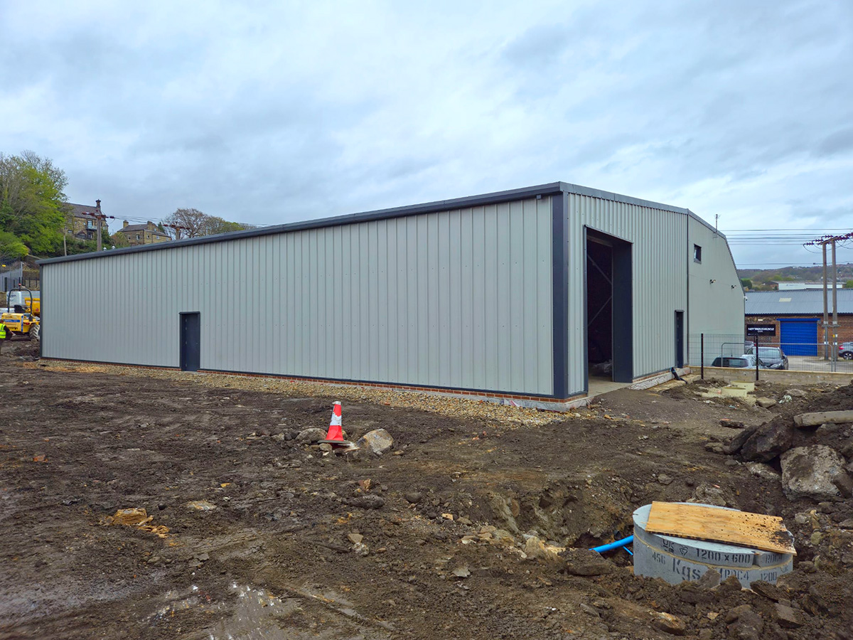 steel frame cladded building